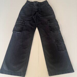Hollister Cargo Pants Womens 2R Black Ultra High-Rise Baggy Utility Y2K Skater